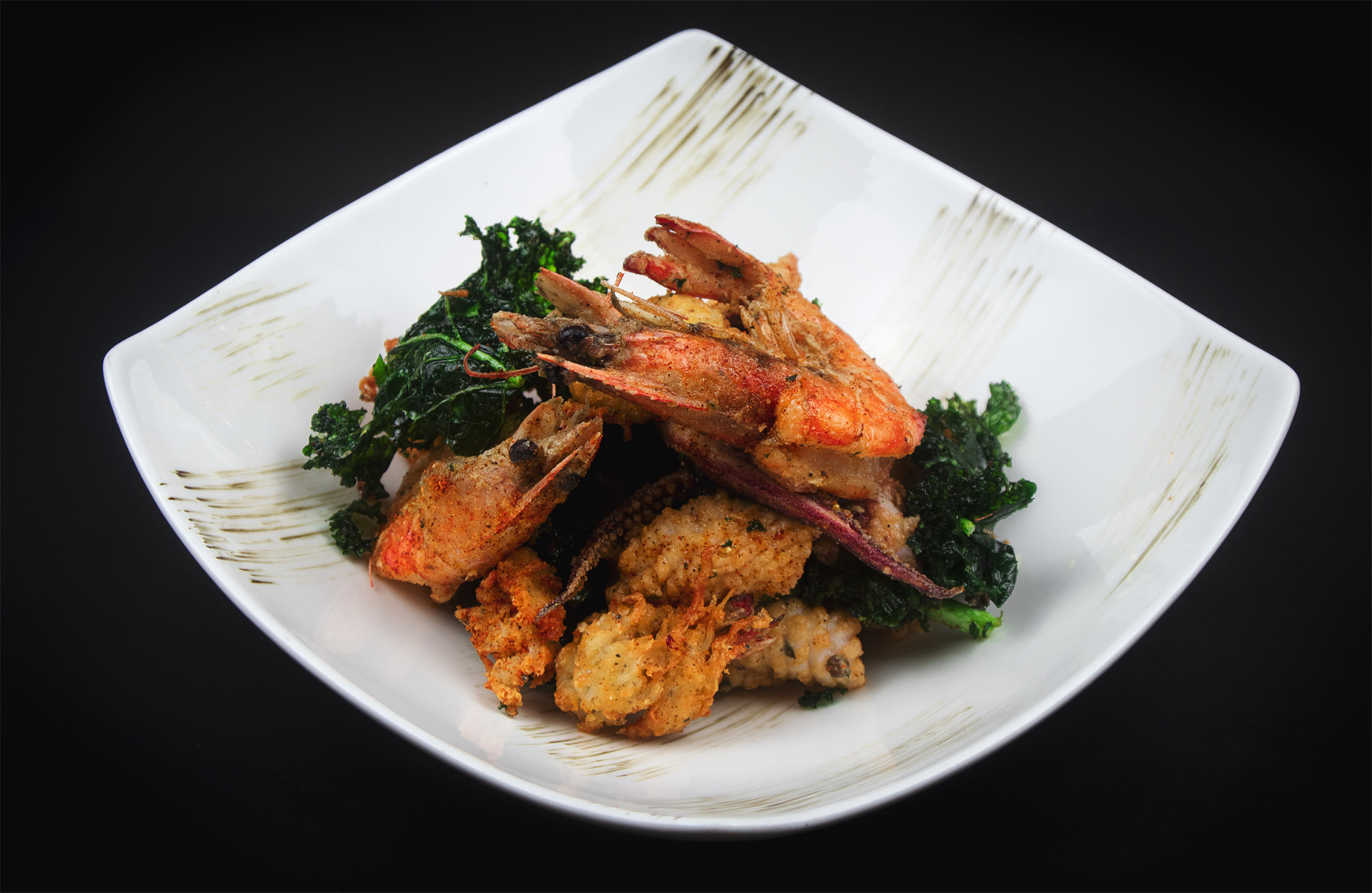Fried shrimp and crispy seafood platter at Best Tasty Food, a Chinese Restaurant in Bakersfield