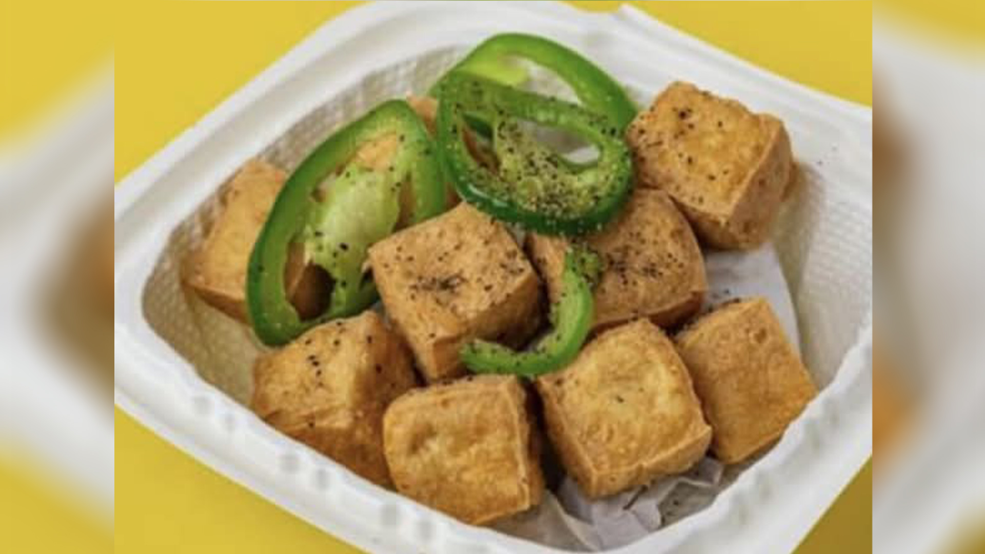 Fried tofu cubes with green chilies at Big Boss Banh Mi, a Vietnamese Restaurant in Houston