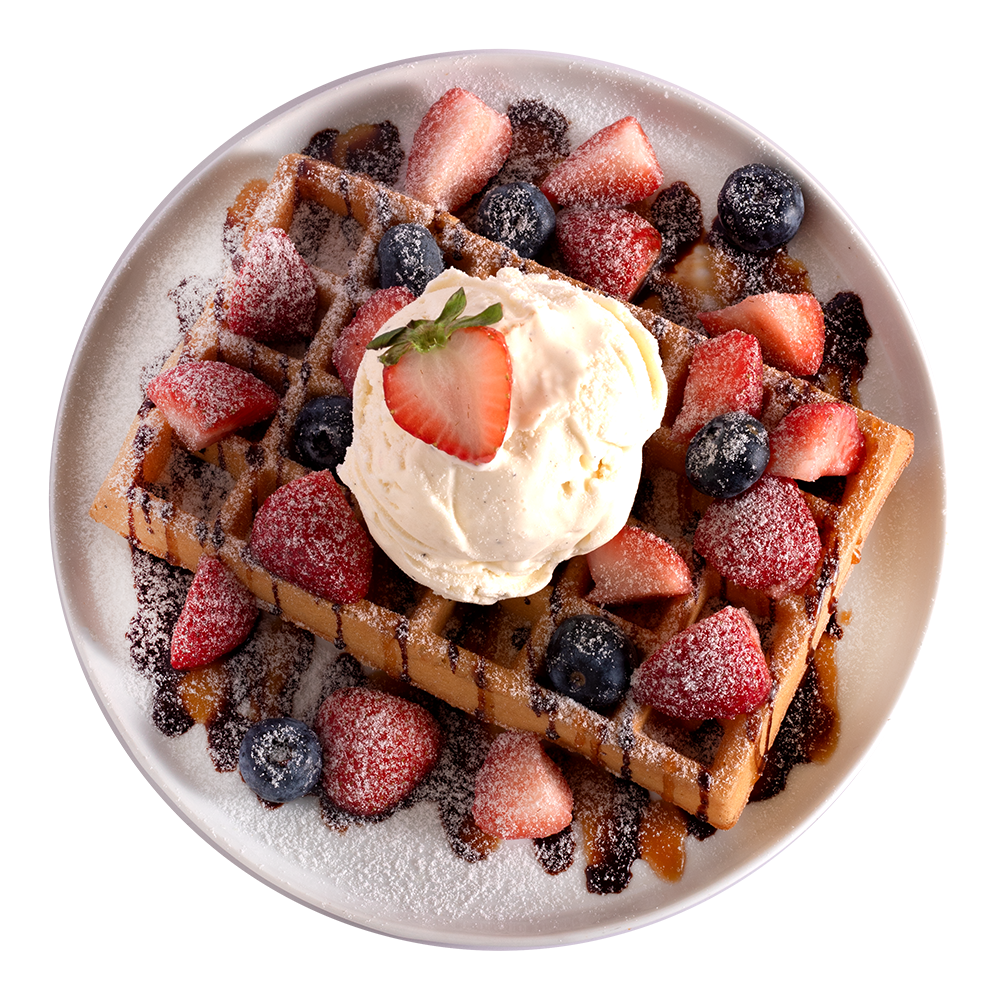 Strawberry Blueberry Waffle at Bingsu Bingsu，a Dessert Shop in Arcadia