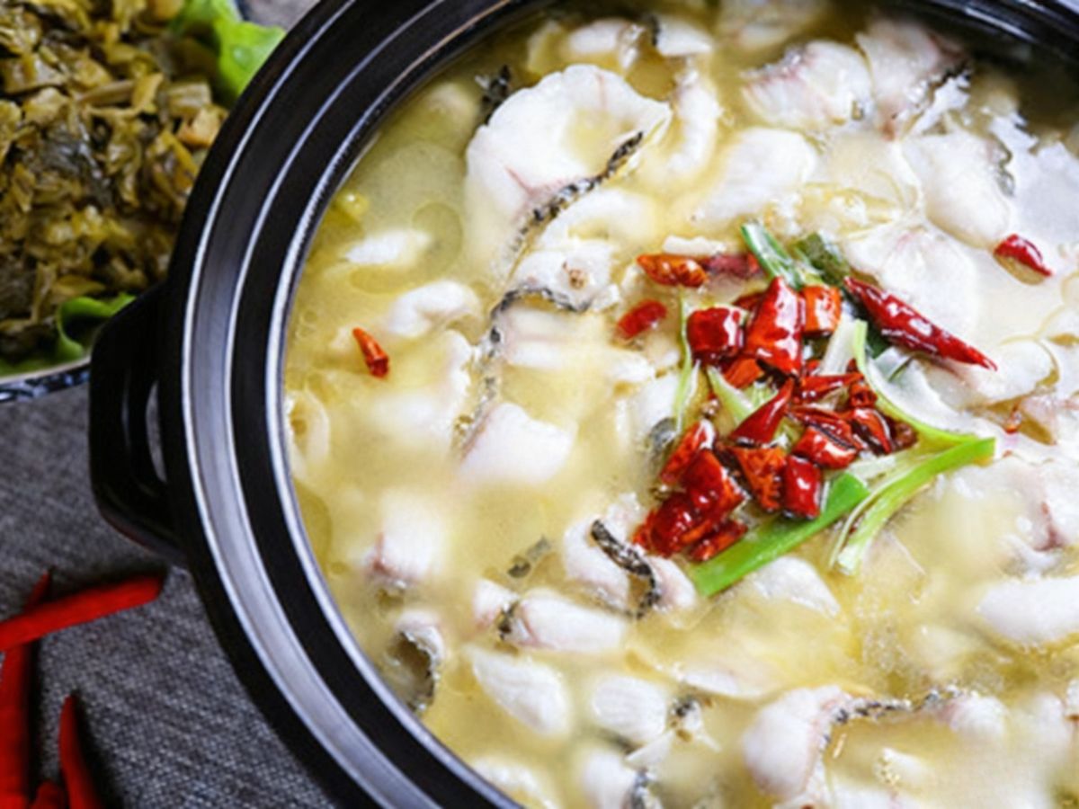 Boiling-Seafood-Wok-Chinese-Restaurant-Sour-Pickled-Fish-Soup-Rosemead Sour pickled fish soup with chili at Boiling Seafood Wok, a Chinese Restaurant in Rosemead