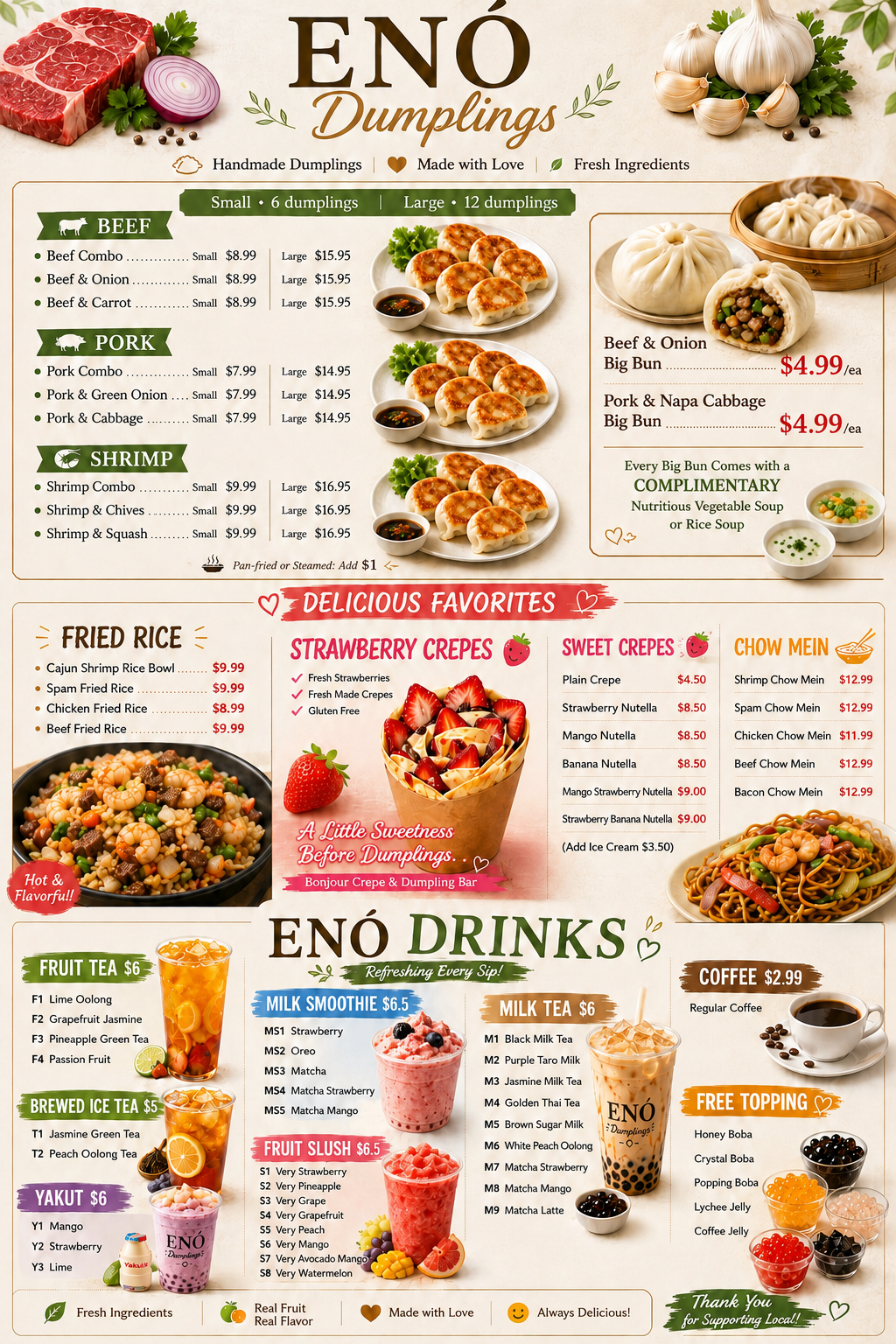 Restaurant menu 1, detailed description provided below