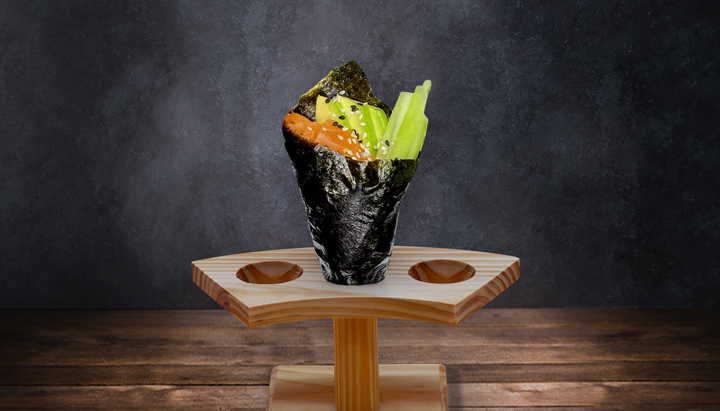 Alaska-style hand roll with fillings at Botan Sushi, a Japanese Restaurant in Irvine