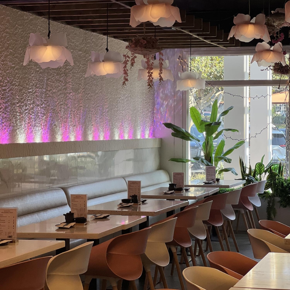 Stylish dining area at Botan Sushi, a Japanese Restaurant in Irvine