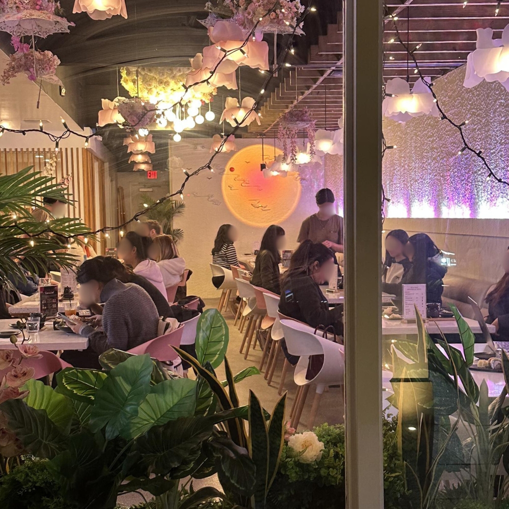 Decorated interior space at Botan Sushi, a Japanese Restaurant in Irvine