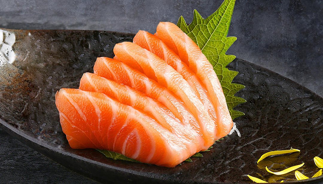 Salmon sashimi at Botan Sushi, a Japanese Restaurant in Irvine