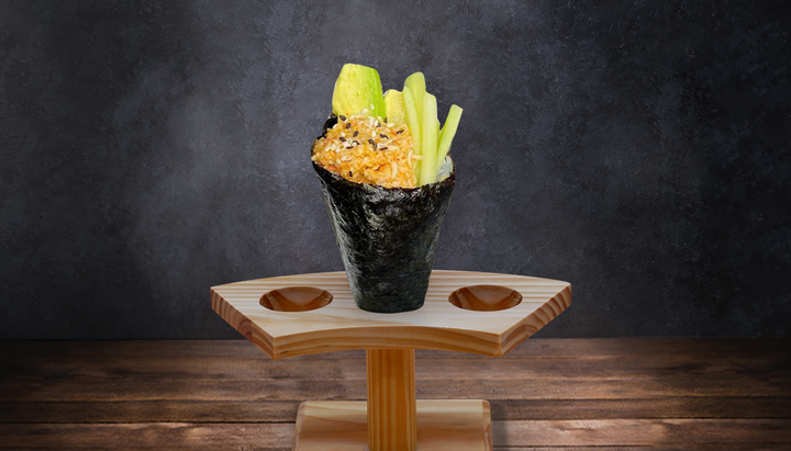 Spicy California hand roll at Botan Sushi, a Japanese Restaurant in Irvine