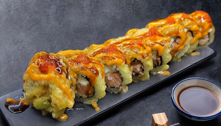 Vegas-style fried sushi roll at Botan Sushi, a Japanese Restaurant in Irvine