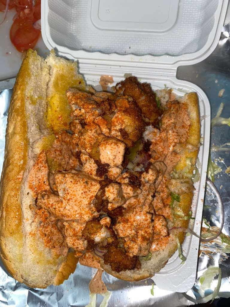 Shrimp Po' Boy at Bourbon Street Sweet & Savory, Asian Fusion Restaurant in Yucaipa