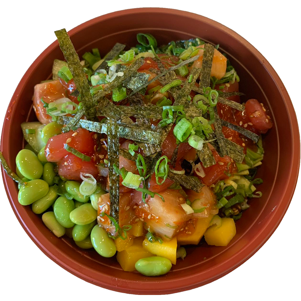Poke-CO-2016-Bowl-Poke-Bowl-Restaurant-Tuna-Poke-Bowl-with-Seaweed-Strips-Mango-Bristol Tuna poke bowl with seaweed strips and mango at Poke CO 2016 Bowl Poke Bowl Restaurant in Bristol