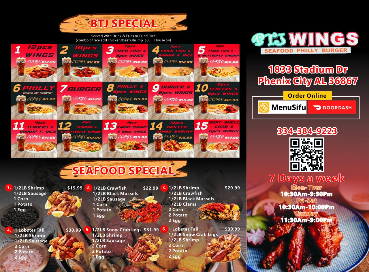 BTJ Wings Chicken Wings Restaurant Online Order Phenix City AL