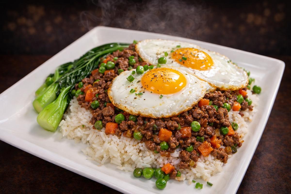 Taiwanese Minced Pork Rice at Cafe Spot，a Coffee & Light Meal Cafe in Temple City