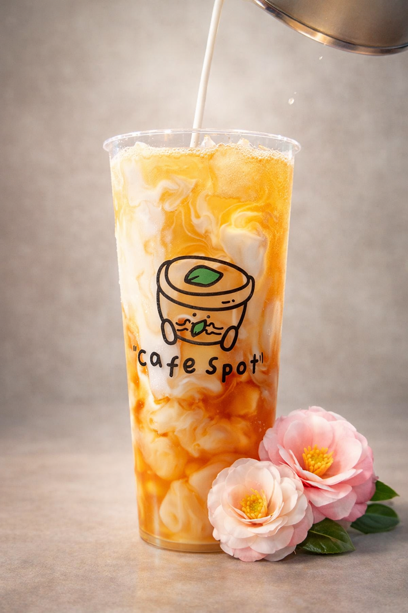 Oolong Milk Tea at Cafe Spot，a Coffee & Light Meal Cafe in Temple City