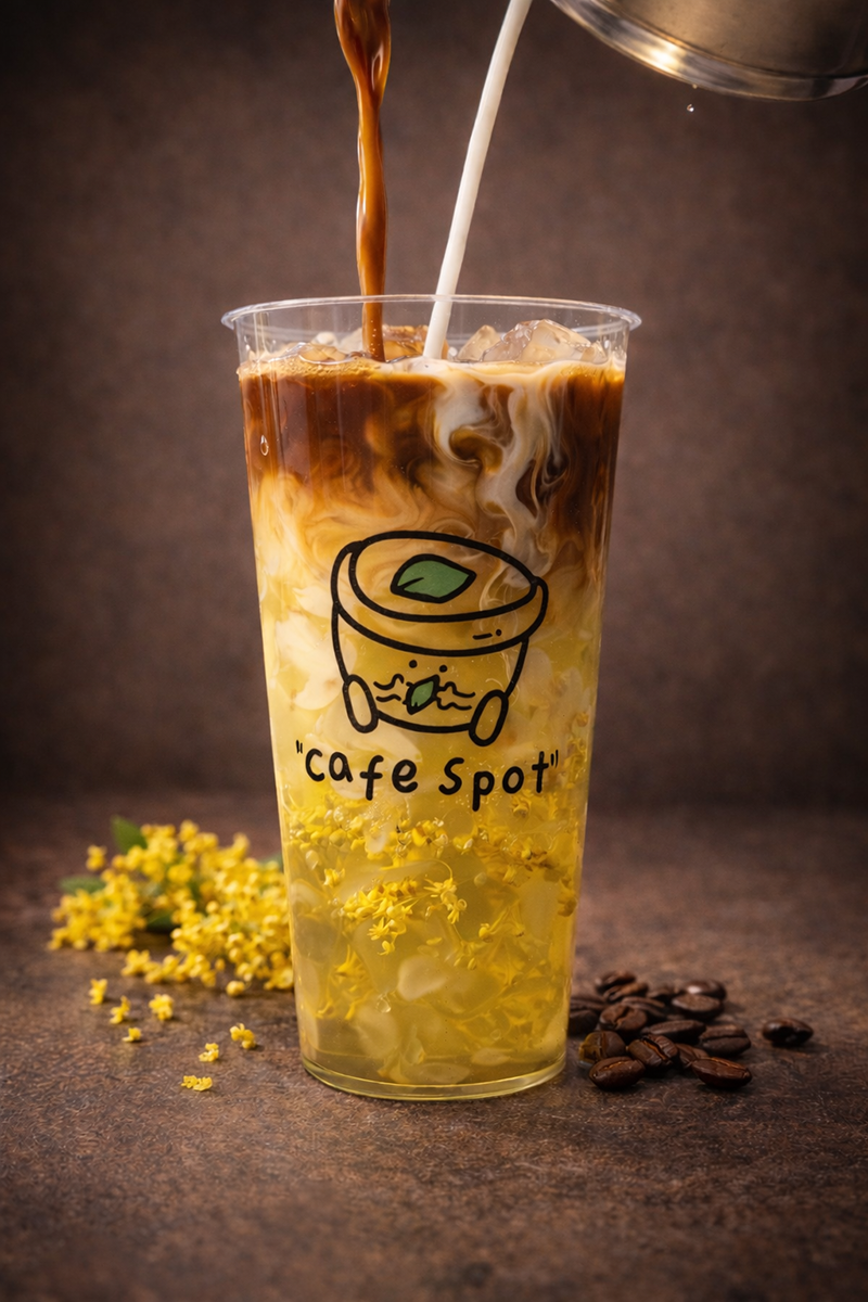 Osmanthus Oolong Coffee Milk at Cafe Spot，a Coffee & Light Meal Cafe in Temple City
