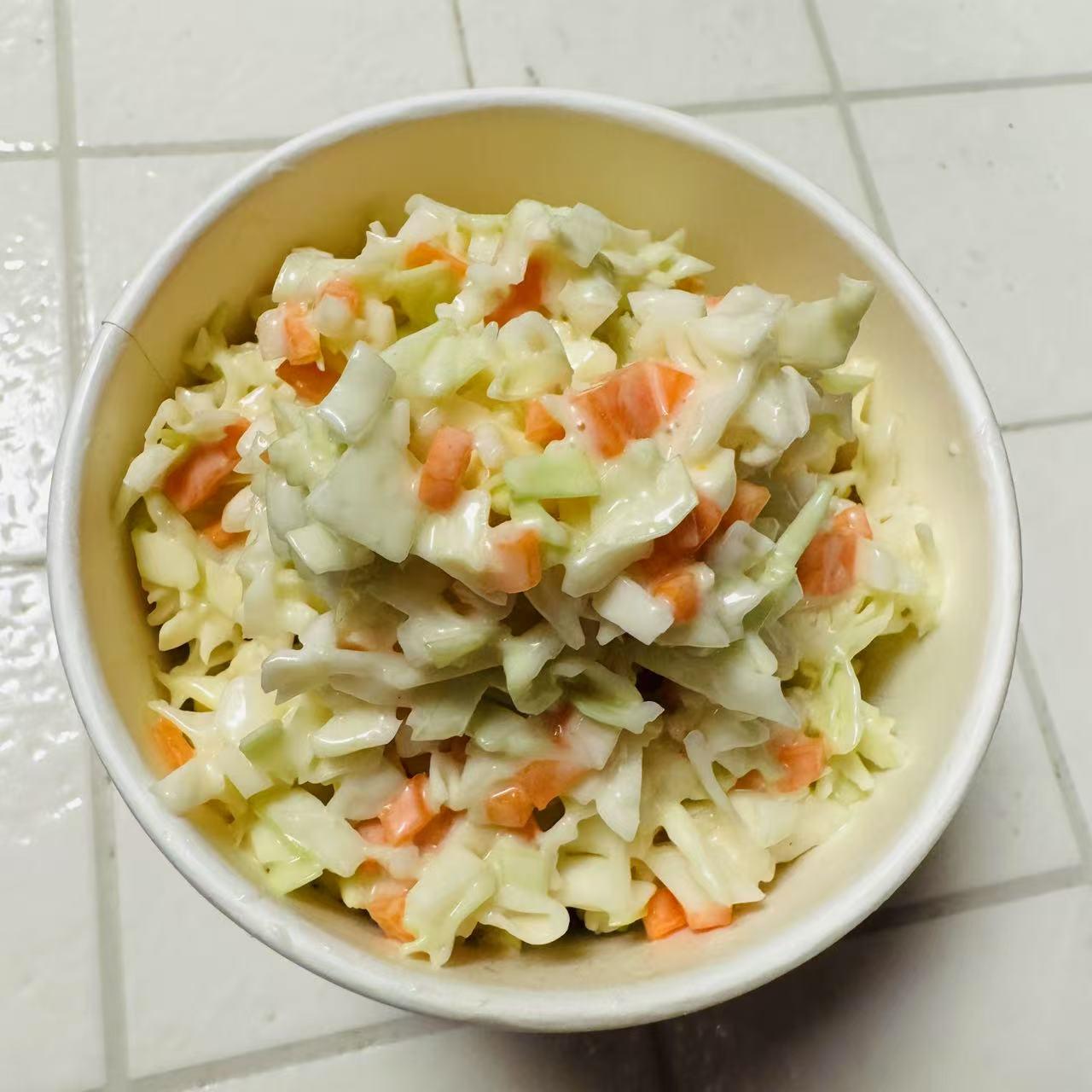 Cajun-Corner-seafood-restaurant-Cole-Slaw-Fries-Everett Cole Slaw Fresh cabbage and carrot salad with creamy dressing at Cajun Corner, a seafood Restaurant in Everett