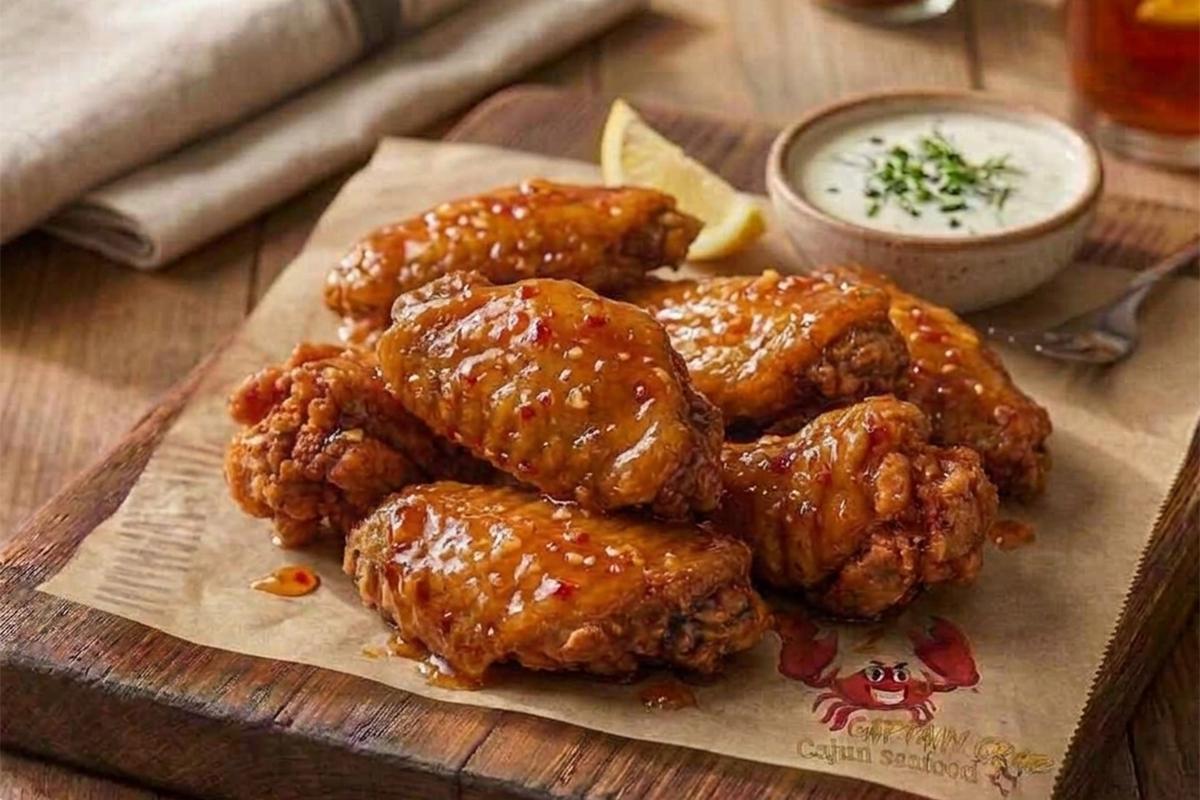 Sweet chili glazed chicken wings at Captain Crab, a Cajun Seafood Restaurant in New Caney