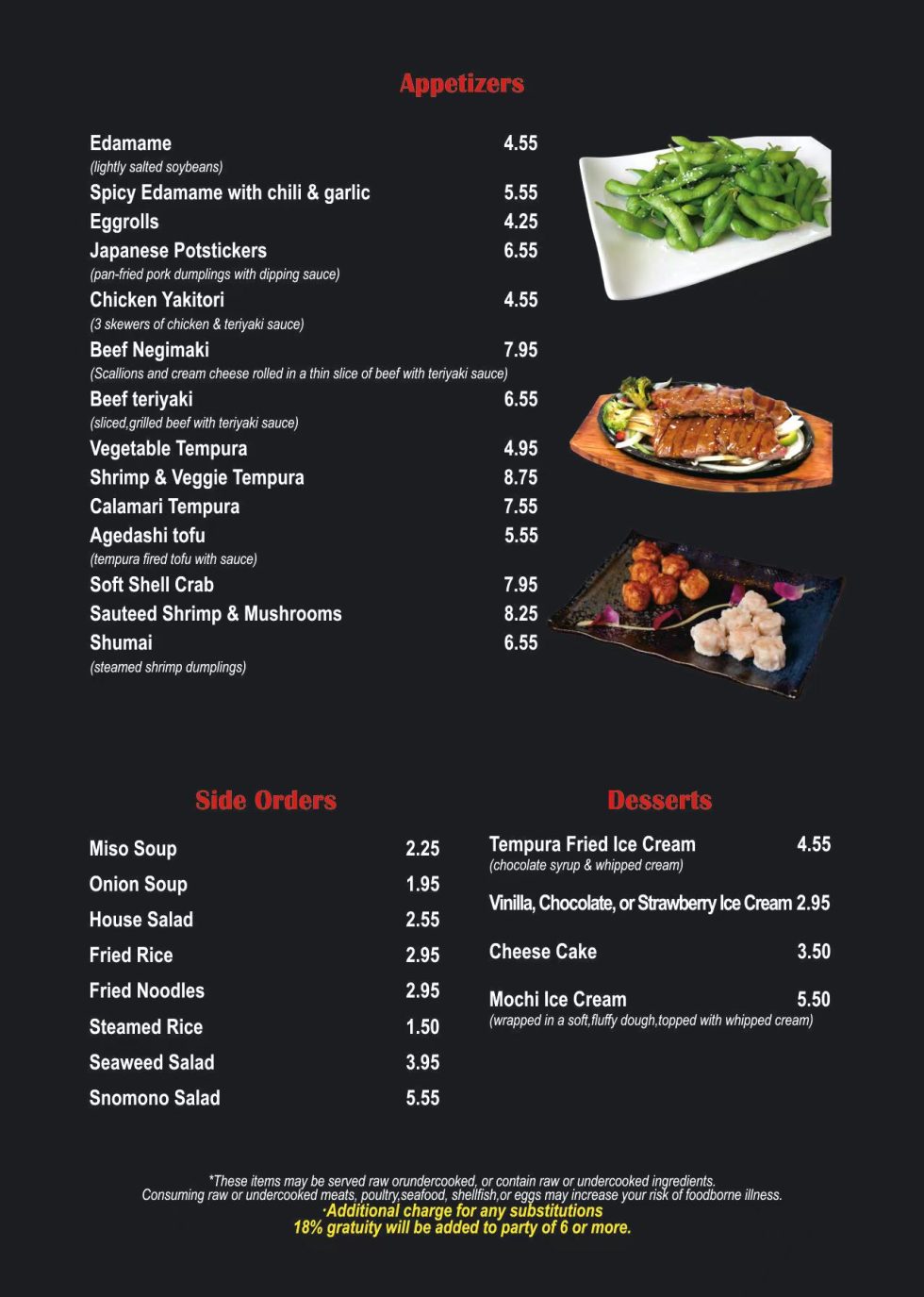 Ninja Decatur Al Menu Ninja Japanese Steakhouse - Japanese Restaurant | Online Order | Cedar ...