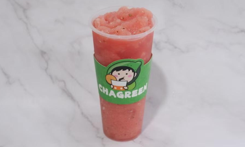 Refreshing watermelon smoothie at Chagreen tea, a Bubble tea store in Wantagh.