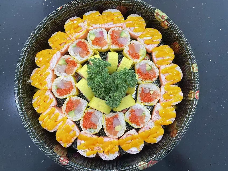 Mango-glazed sushi ring platter at Chang One Sushi, a Japanese Restaurant in Glendora