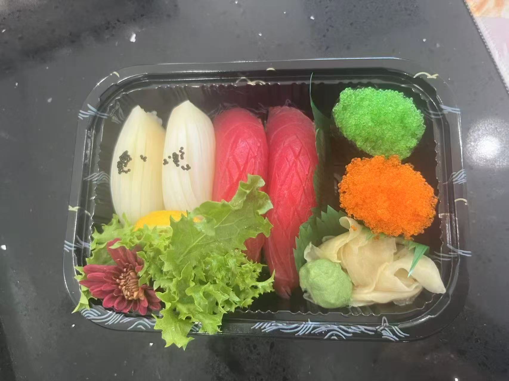 White scallop & tuna sashimi bento at Chang One Sushi, a Japanese Restaurant in Glendora