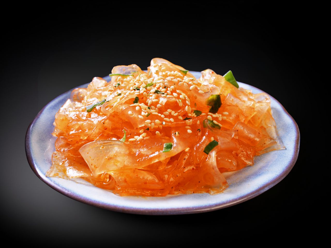 Spicy Northeast-style cold noodle salad with sesame and scallions at Chef Gong Chinese Restaurant in Lansing