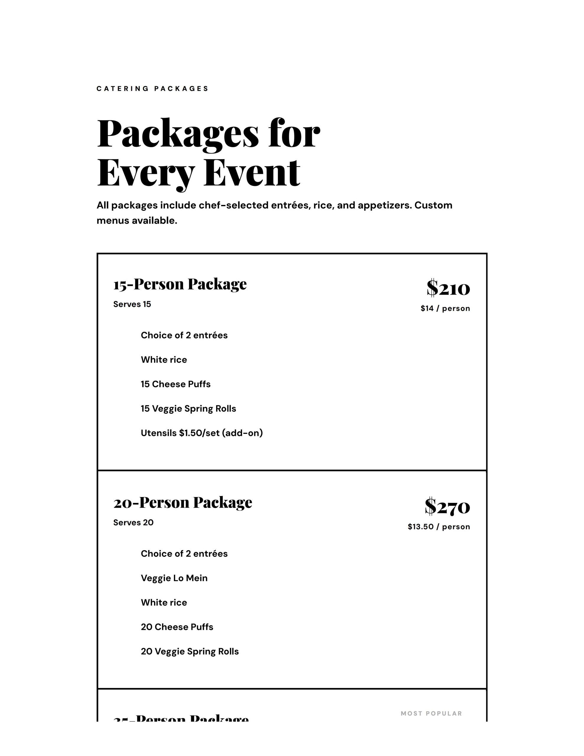 Restaurant menu 2, detailed description provided below