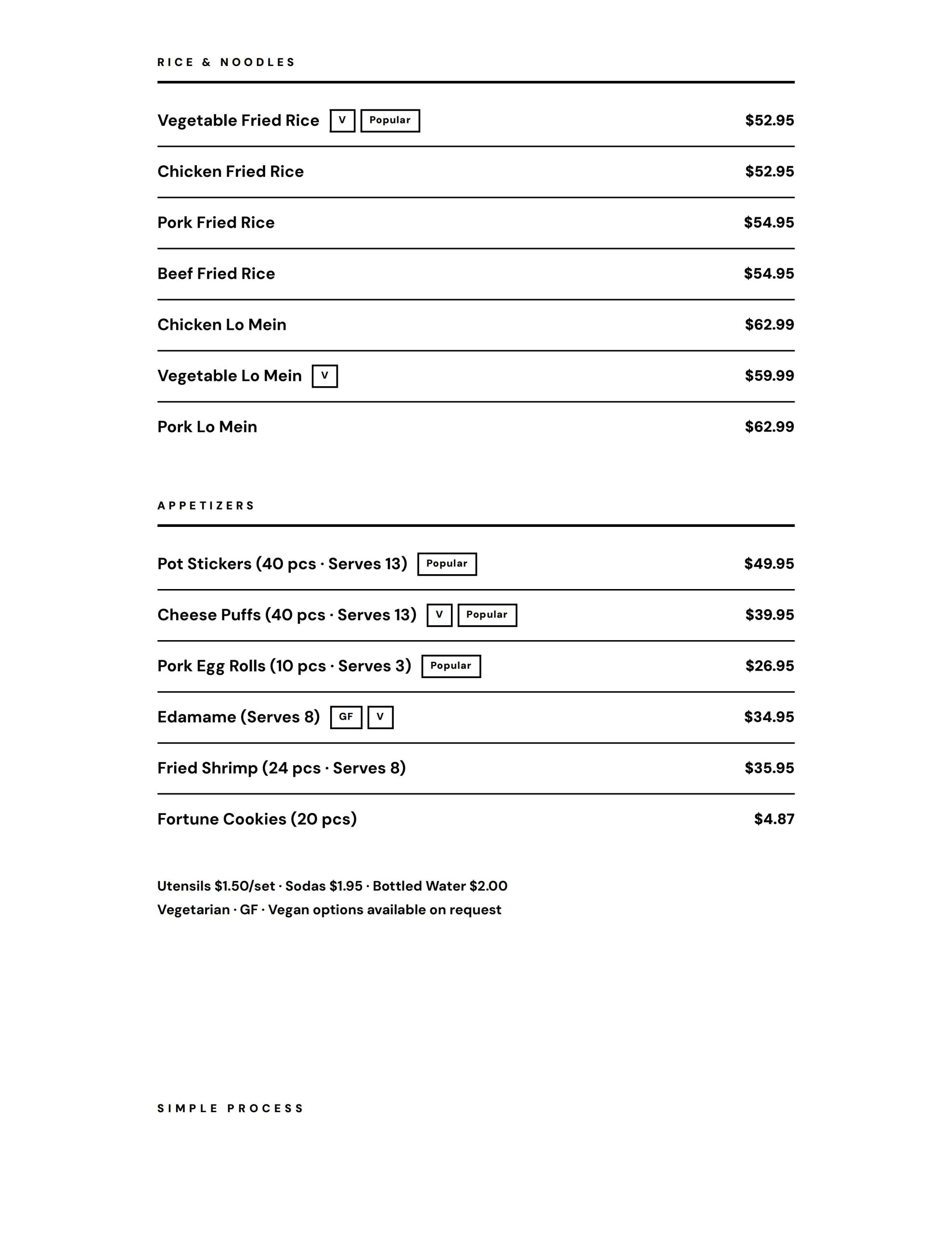 Restaurant menu 5, detailed description provided below