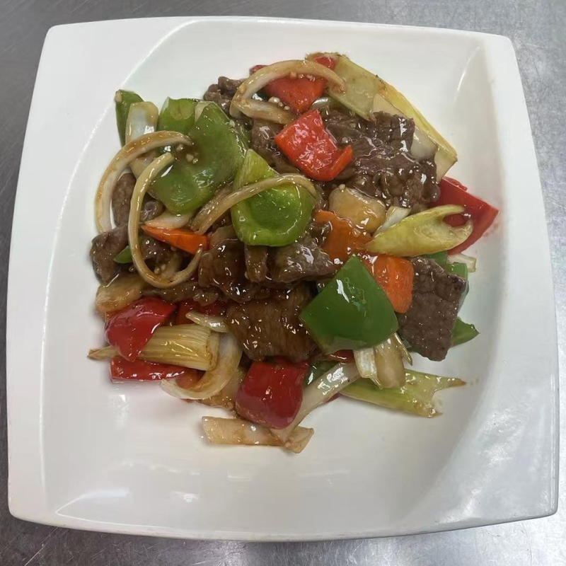 Beef stir-fried with bell peppers, onion and celery at Chef Zhao，a Chinese Restaurant in Portland