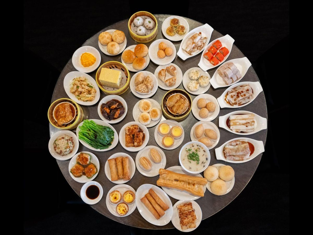 Assorted dim sum platter with various steamed and fried dishes at Cheng's Restaurant, a Chinese Restaurant in Rochester Hills