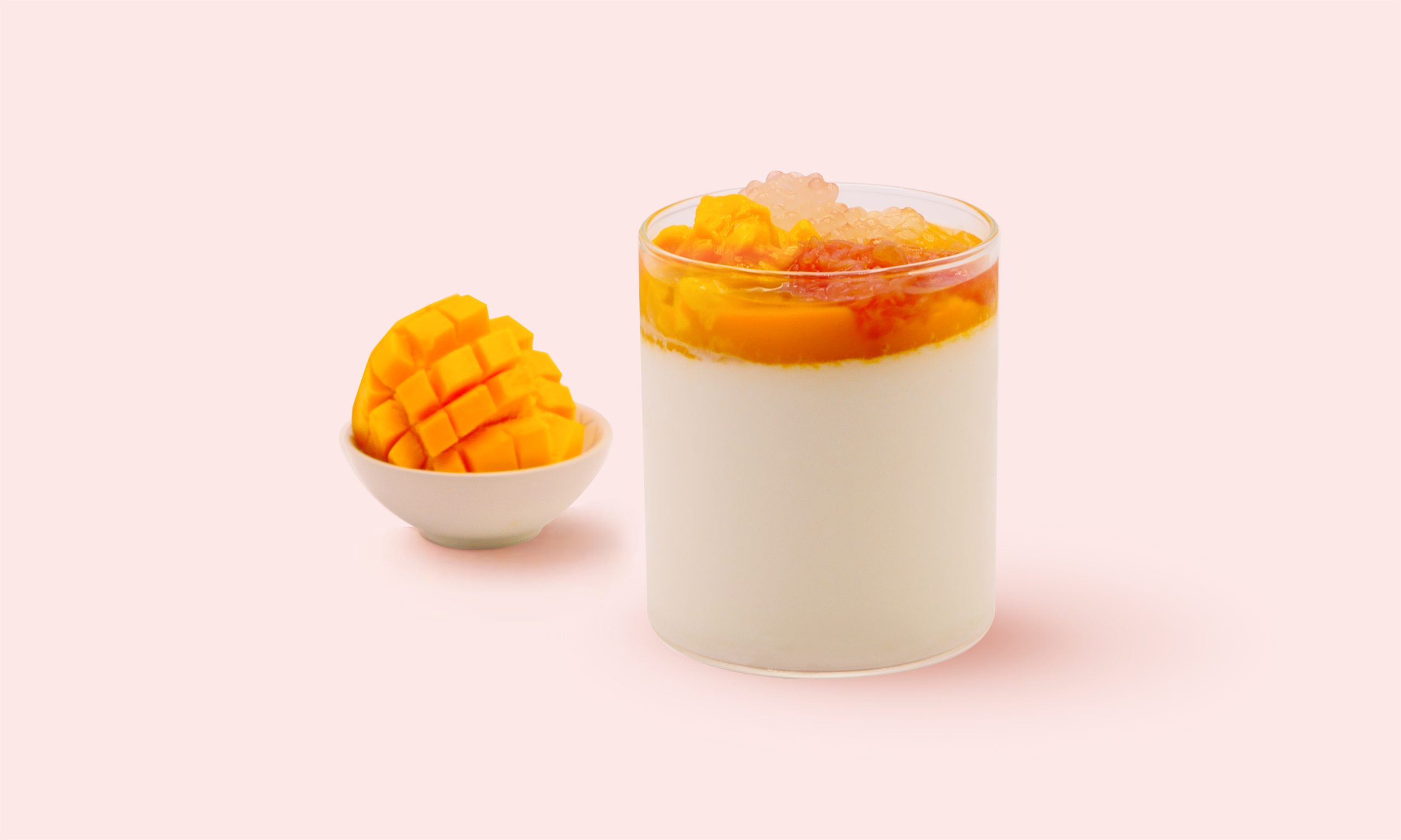 Peach Gum Milk Custard