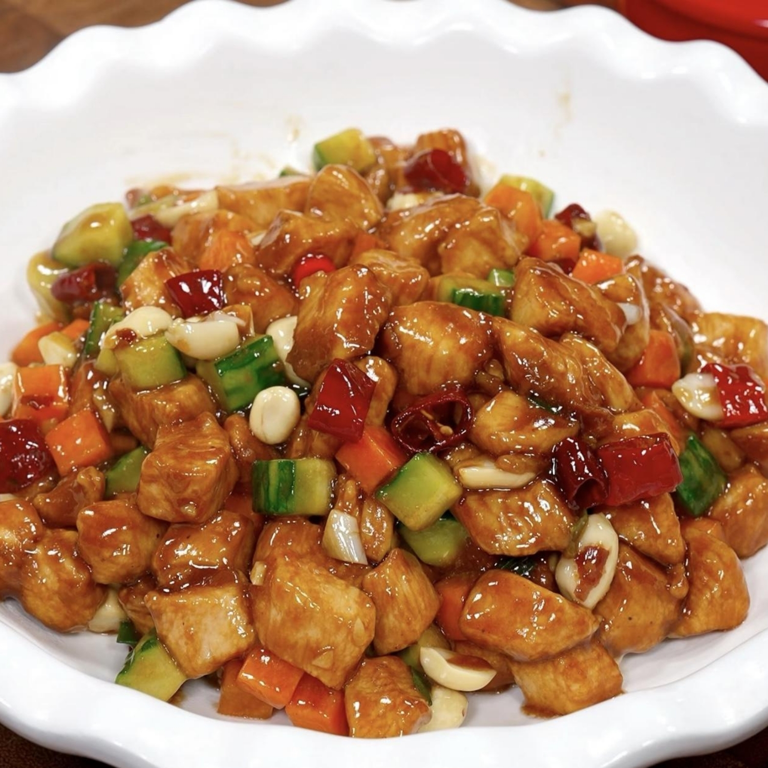 Classic spicy chicken stir-fry with peanuts and veggies at Spicy Chinese Kitchen, a Chinese Restaurant in Torrance.