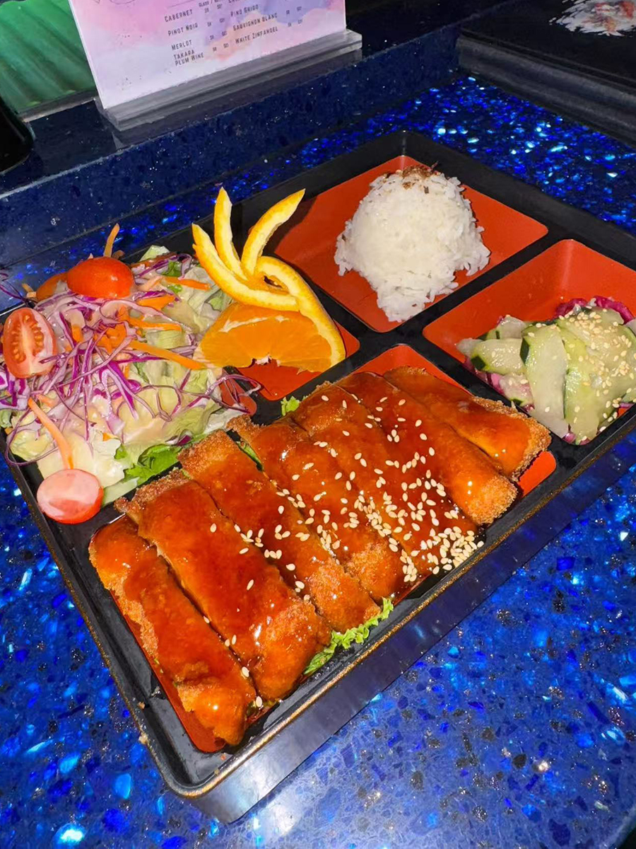 Bento box at a Japanese and Chinese restaurant in Chico