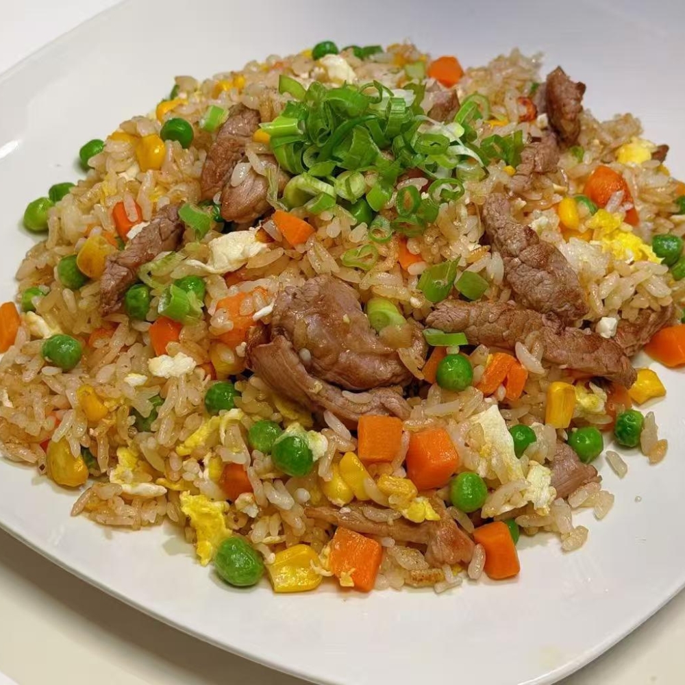 Beef fried rice with veggies and egg at Kung Fu Noodles, a Chinese Noodle Restaurant in Chilton