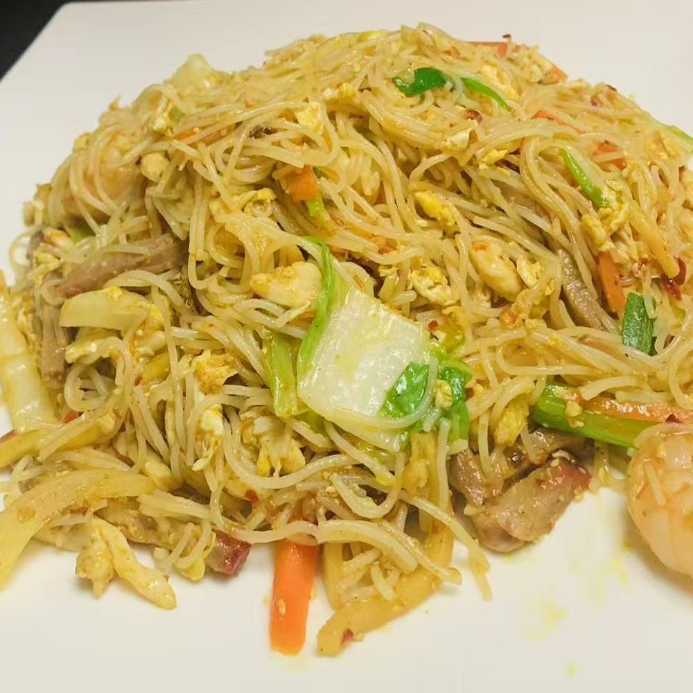 House special fried rice noodles with shrimp and pork at China Cook, a Chinese Restaurant in Owens Cross Roads