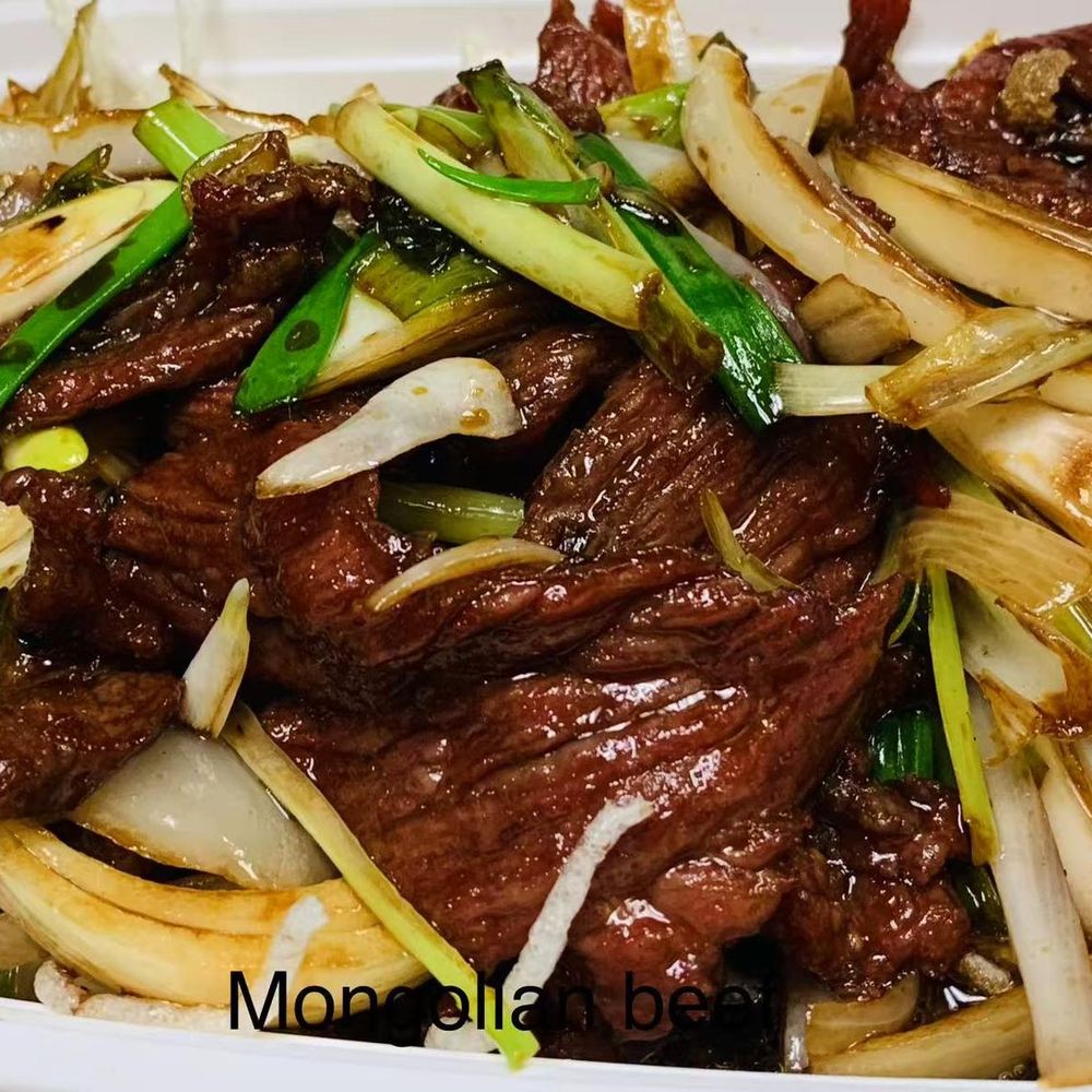 Stir-fried Mongolian beef with scallions at China Cook, a Chinese Restaurant in Owens Cross Roads