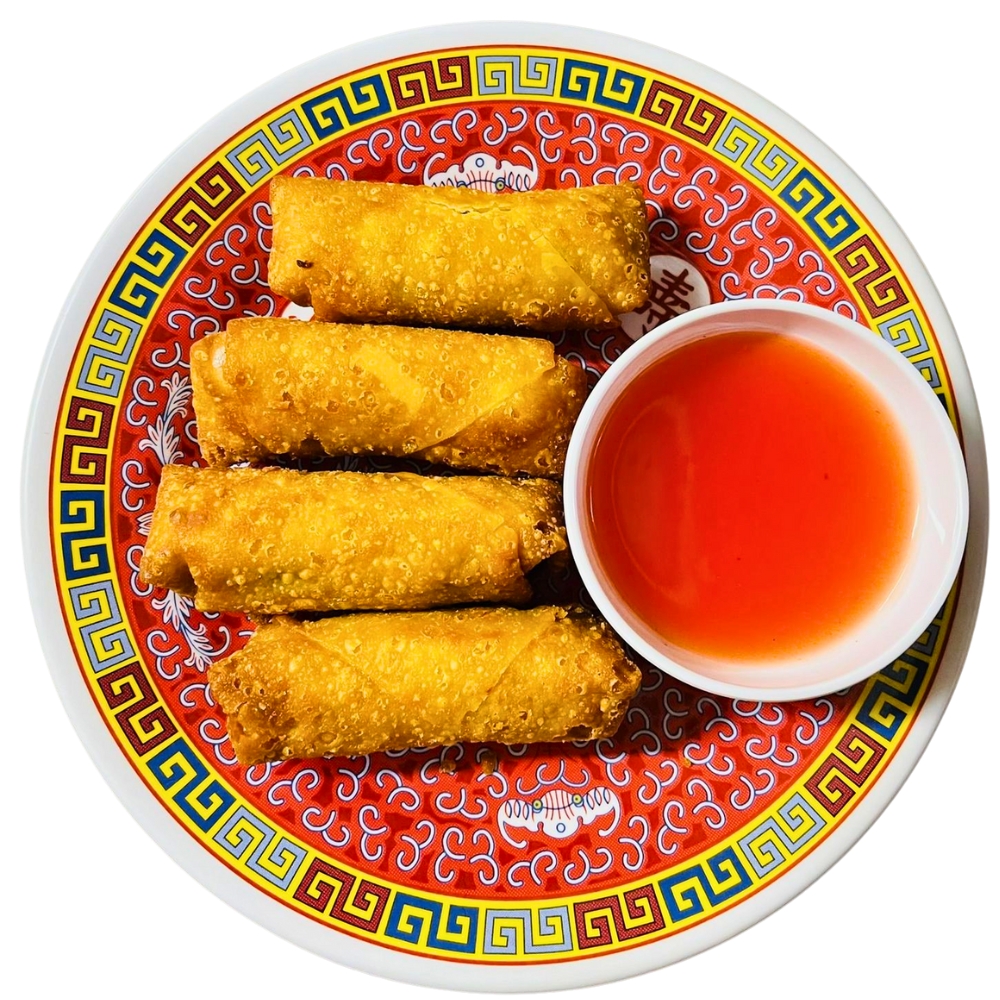 Crispy chicken egg rolls with dipping sauce at China Cuisine, a Chinese Restaurant in Okemah