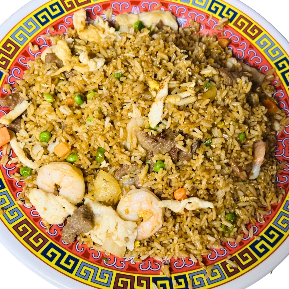 Fried rice with shrimp, meat, veggies at China Cuisine, a Chinese Restaurant in Okemah