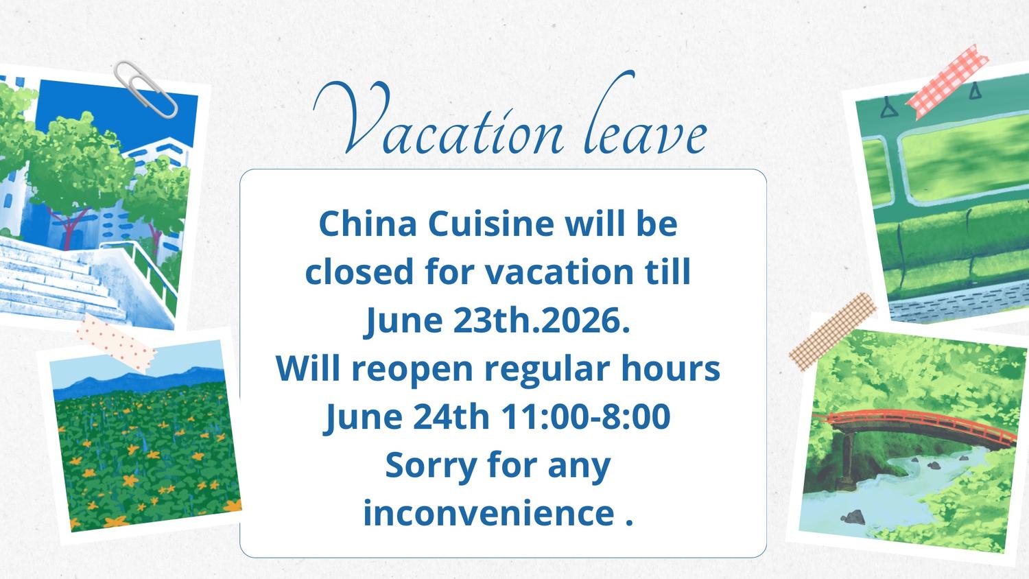 Notice of Special Operating Hours