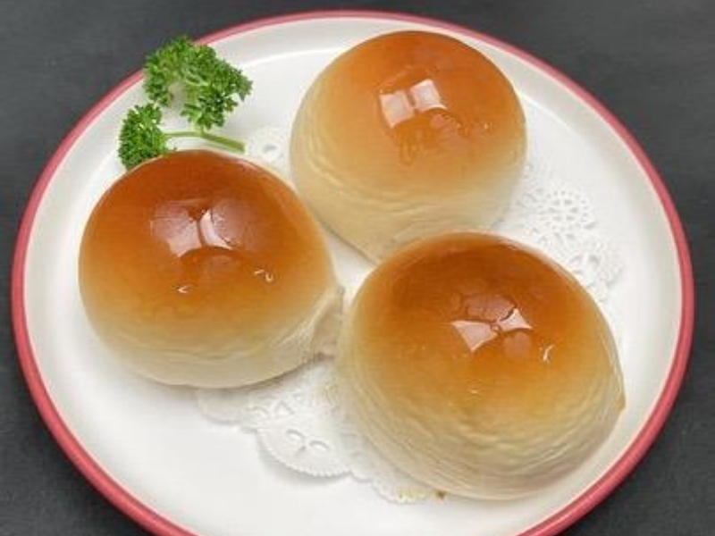 Shiny glazed steamed buns at China Flavor, a Dim Sum Restaurant in Lansing