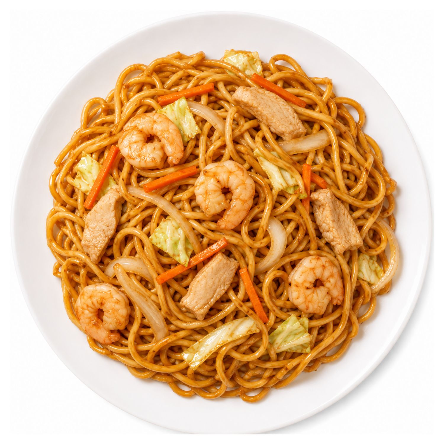 Shrimp and chicken lo mein noodles with veggies at China King Restaurant, a Chinese Restaurant in North Fort Myers