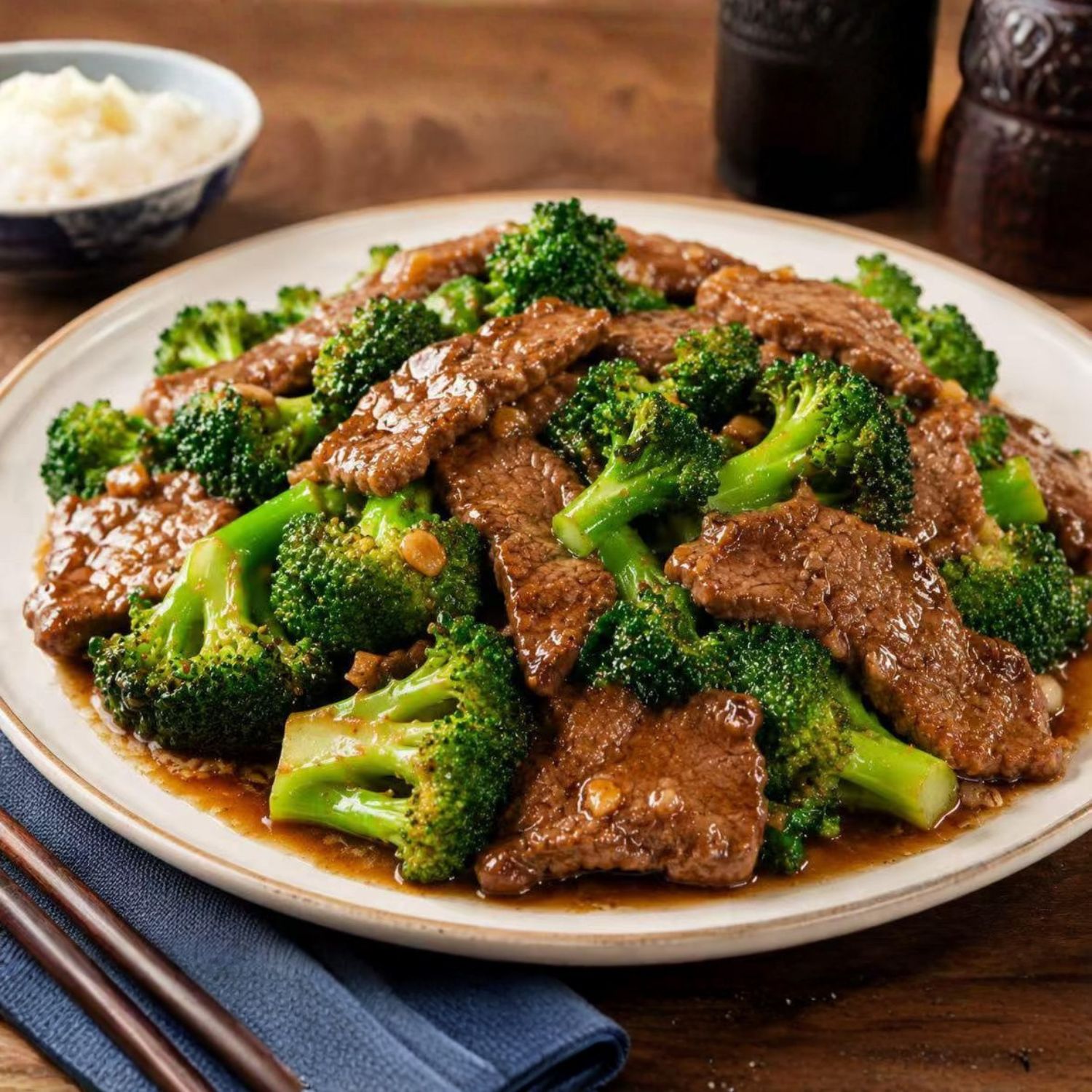 Beef with broccoli stir-fried in savory sauce at China King Restaurant, a Chinese Restaurant in North Fort Myers