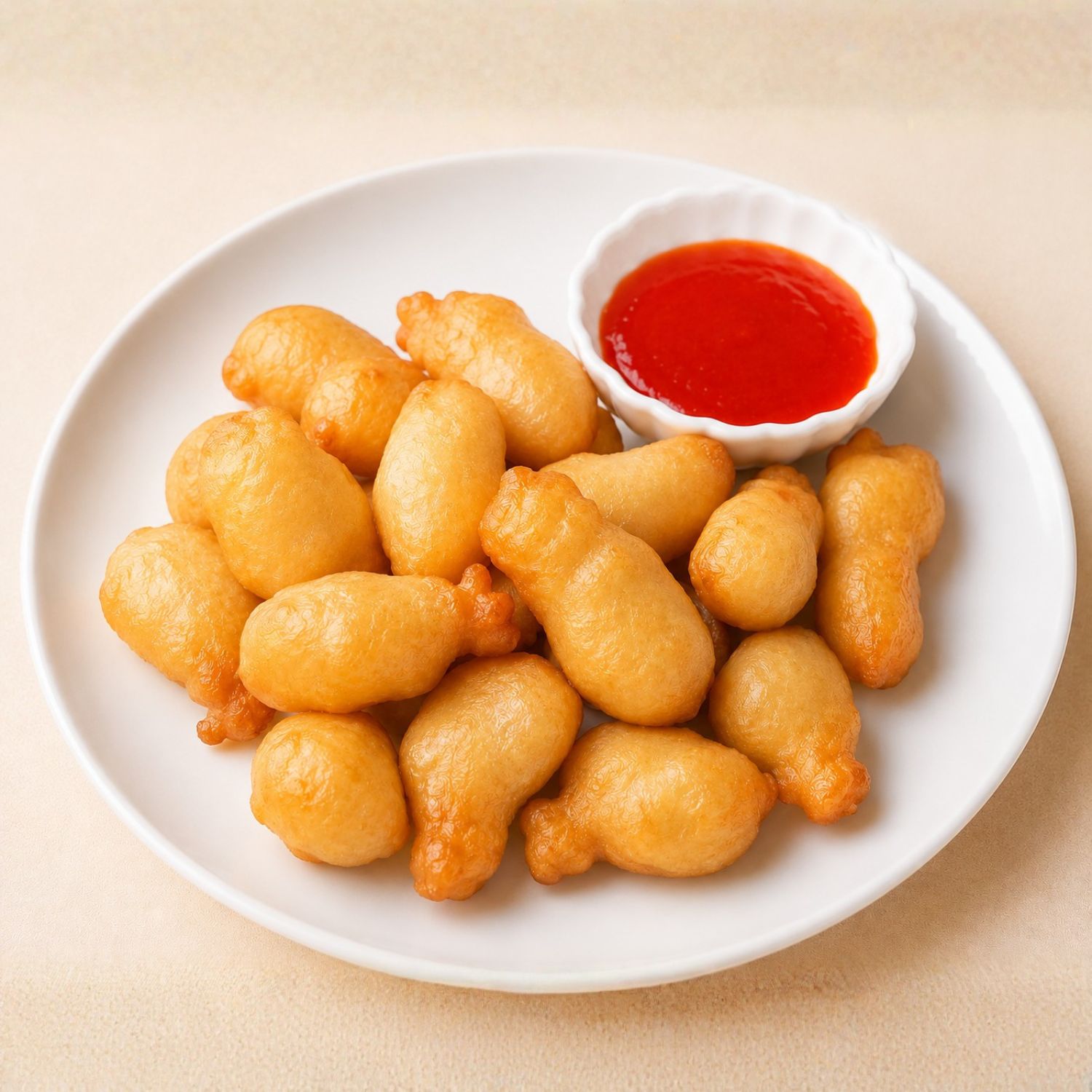 Crispy sweet and sour chicken nuggets with sauce at China King Restaurant, a Chinese Restaurant in North Fort Myers