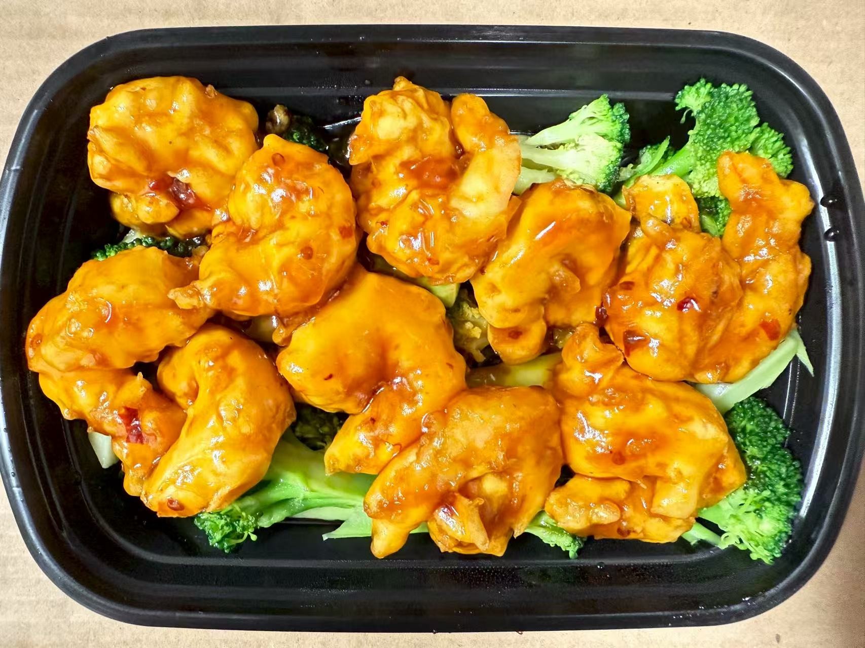 Shrimp in General Tso sauce at China one,a Chinese Restaurant in Whitsett