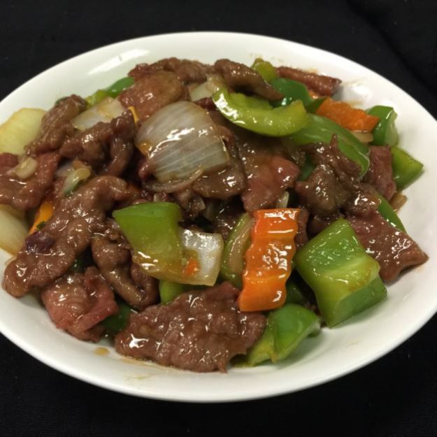 Stir-fried beef with green peppers and onions at China One, a Chinese Restaurant in Upland