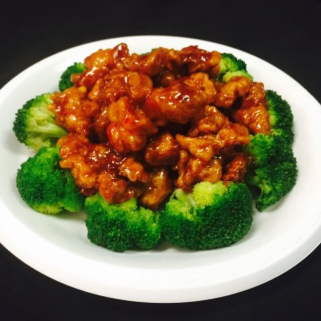 Tender beef in spicy sauce with broccoli at China One, a Chinese Restaurant in Upland