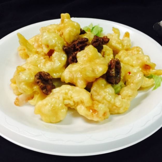 Crispy shrimp coated in honey sauce with walnuts at China One, a Chinese Restaurant in Upland