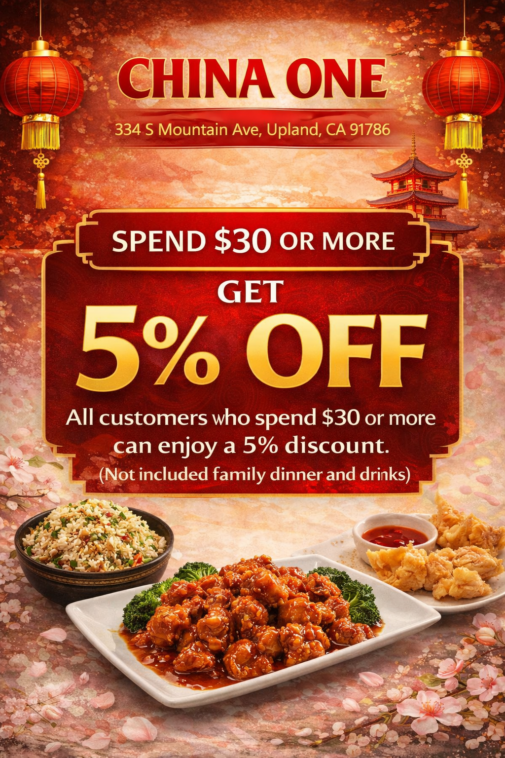 China One: 5% Off $30+ Orders