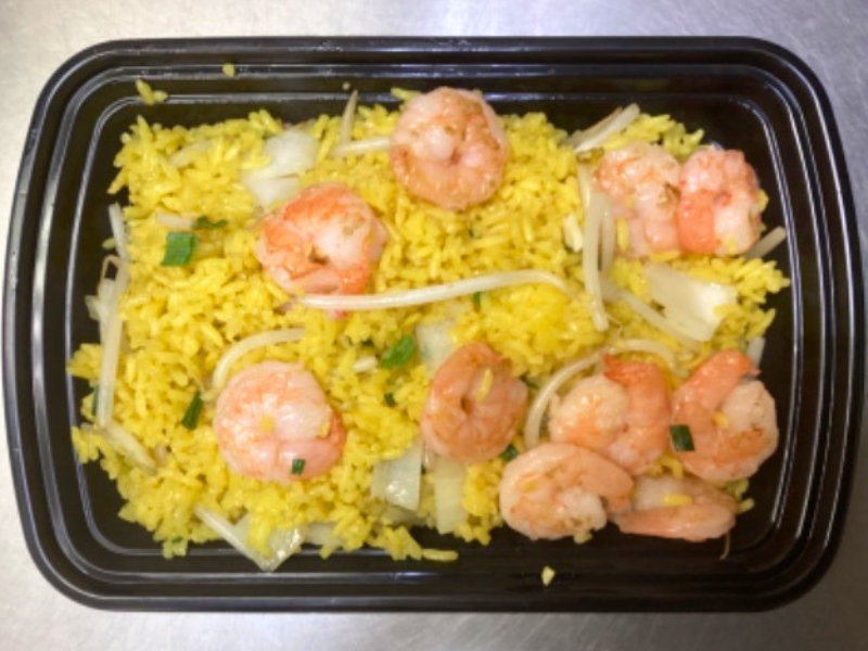 Shrimp fried rice with shrimp at China Panda, an Chinese Restaurant in Dallas
