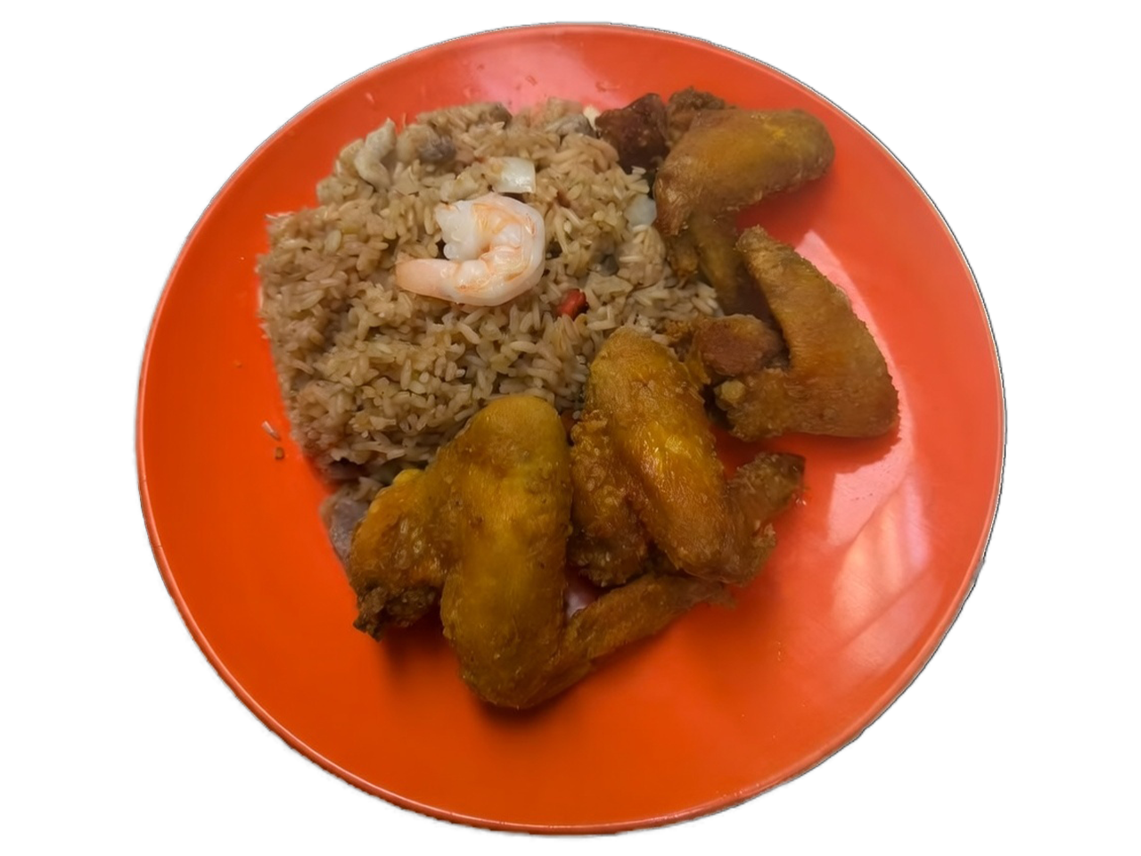 Fried Rice with Shrimp and Chicken Wings at China Taste, Chinese Restaurant in Bus South