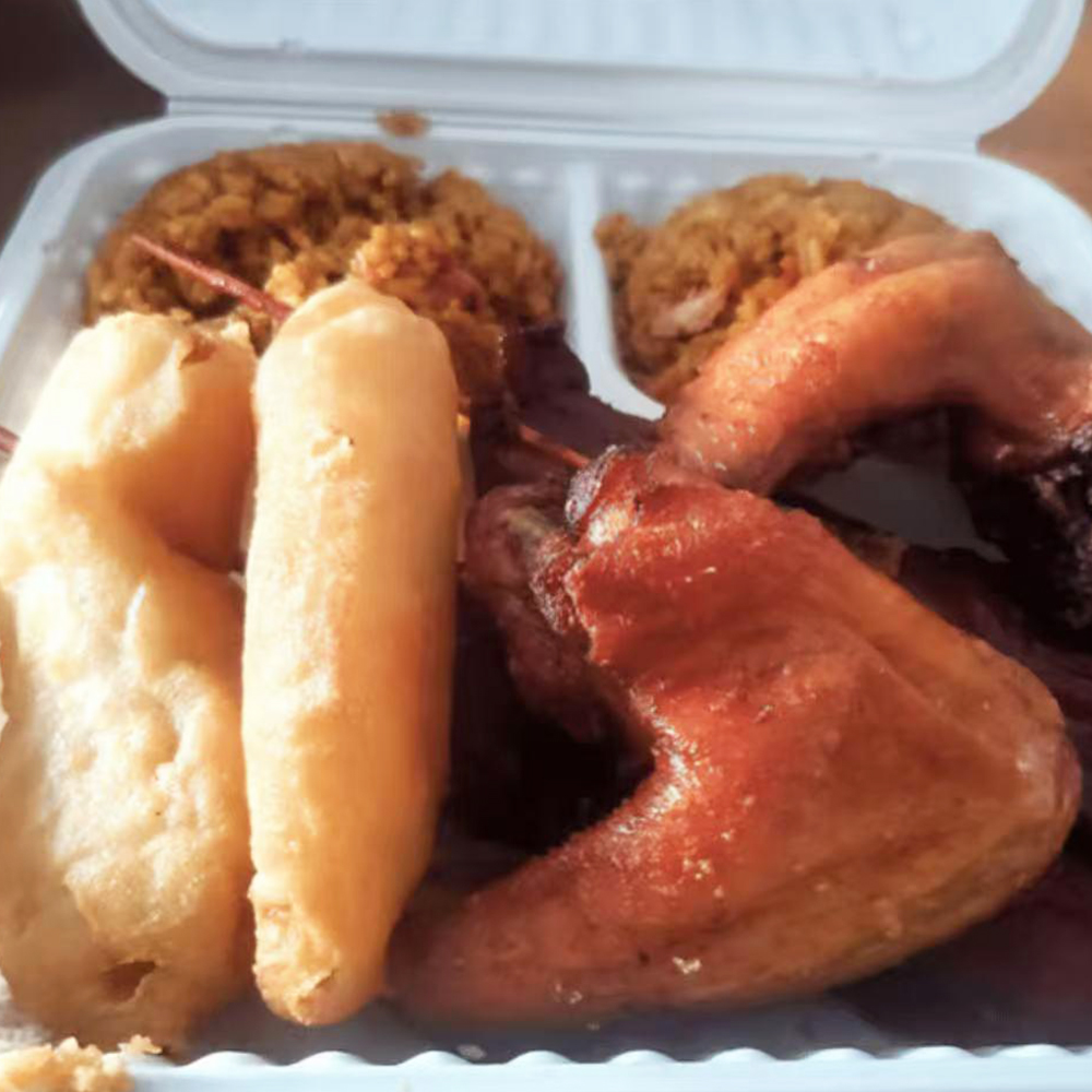 Chicken fingers, chicken wings, beef teriyaki, and ribs at China Wok，a Chinese Restaurant in Bangor