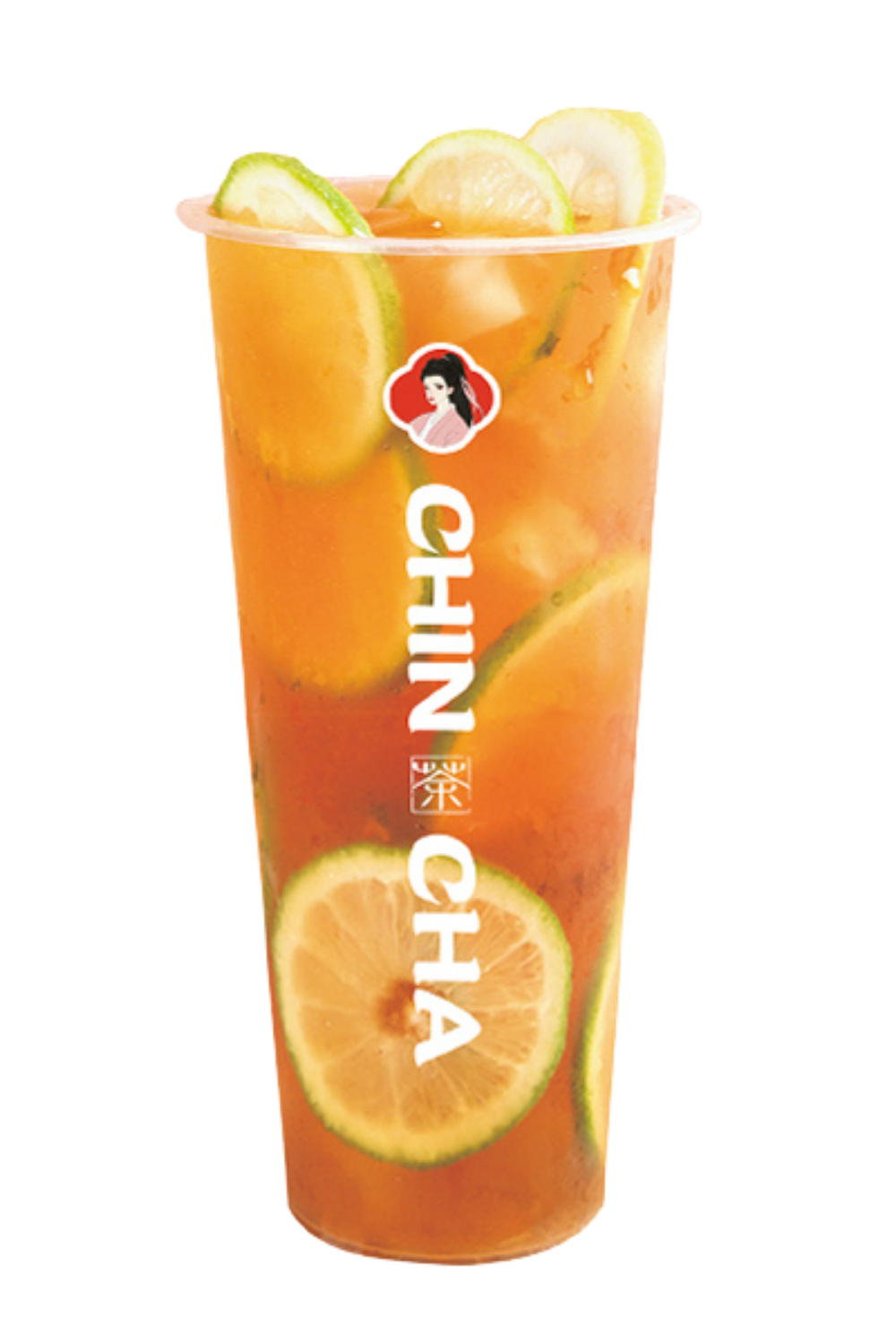 Black tea with abundant fresh lime slices and ice at Chin Cha, a Bubble Tea Store in Wood Village